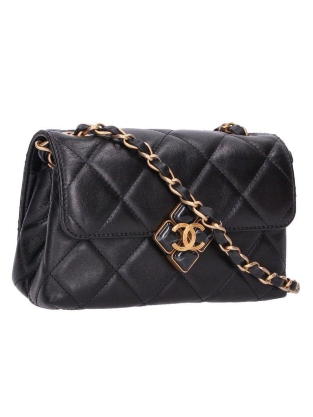 Chanel Quilted CC Logo Lambskin Chain Shoulder Bag